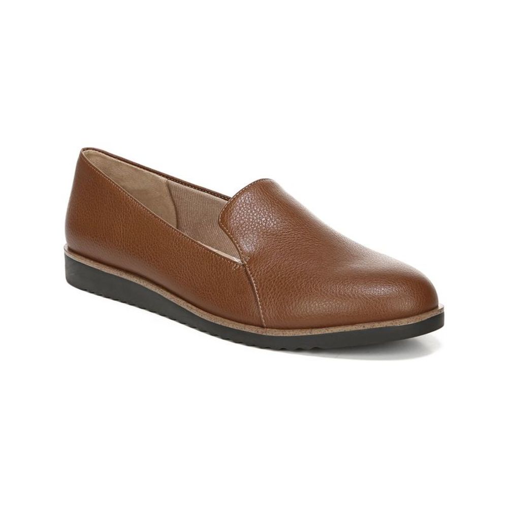 LIFE STRIDE Womens Brown Comfort Zendaya Round Toe Wedge Slip On Loafers 8 W